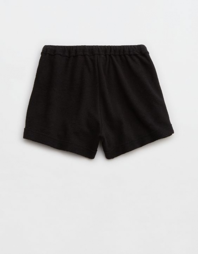 Aerie High Waisted Restart Shorts Black | 8109PVZFI