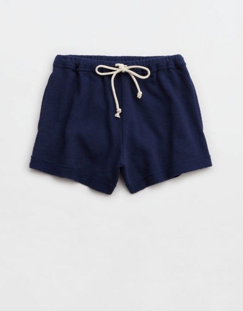 Aerie High Waisted Restart Shorts Navy | 2739ORSPD