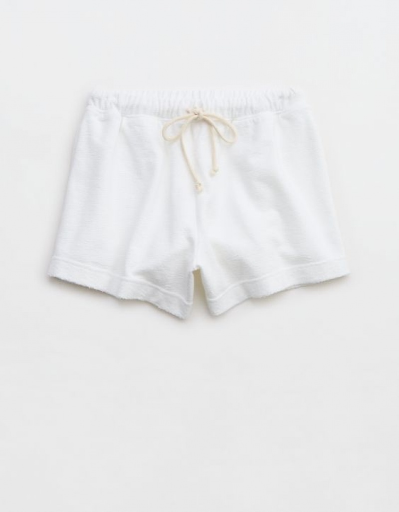 Aerie High Waisted Restart Shorts White | 3074GLQBP