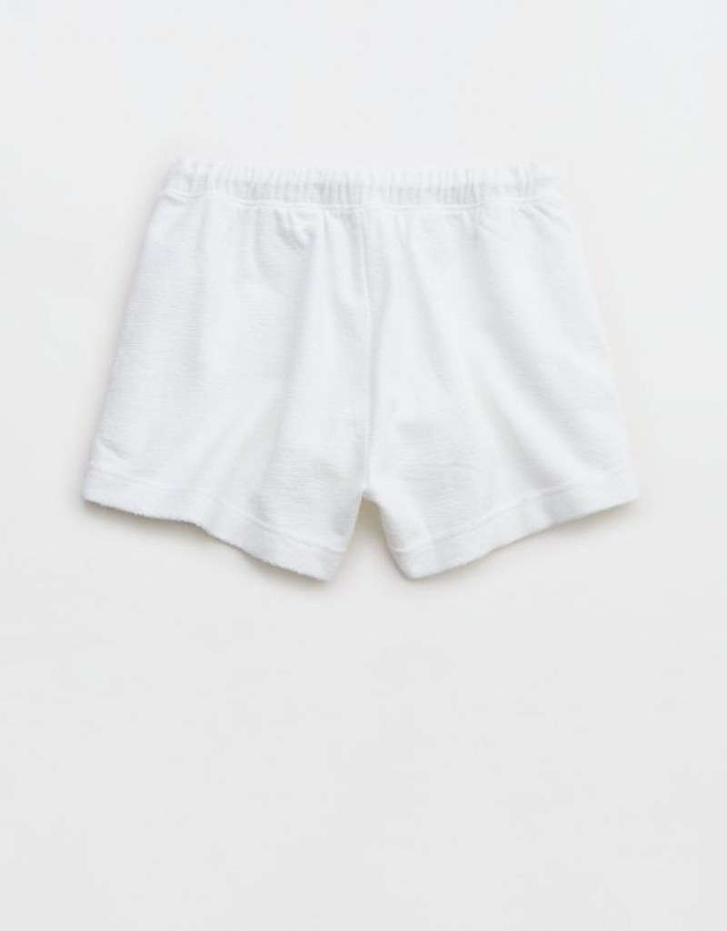 Aerie High Waisted Restart Shorts White | 3074GLQBP