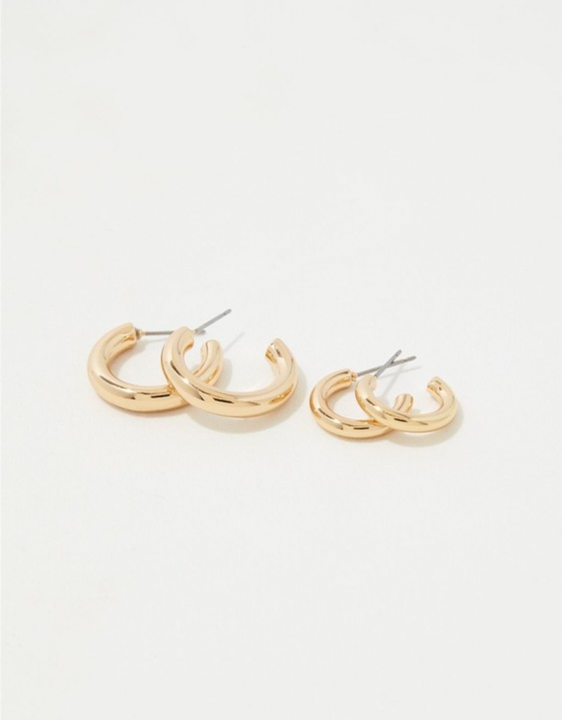 Aerie Hoop Earring 2-Pack Jewelry Gold | 6793TPALN