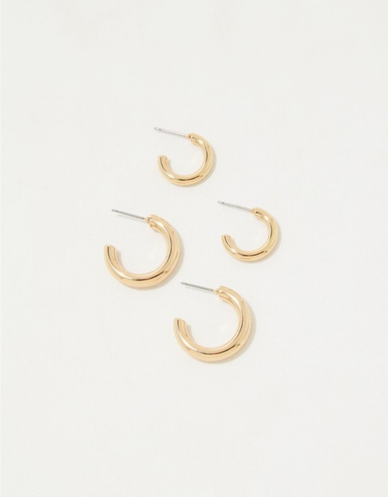 Aerie Hoop Earring 2-Pack Jewelry Gold | 6793TPALN