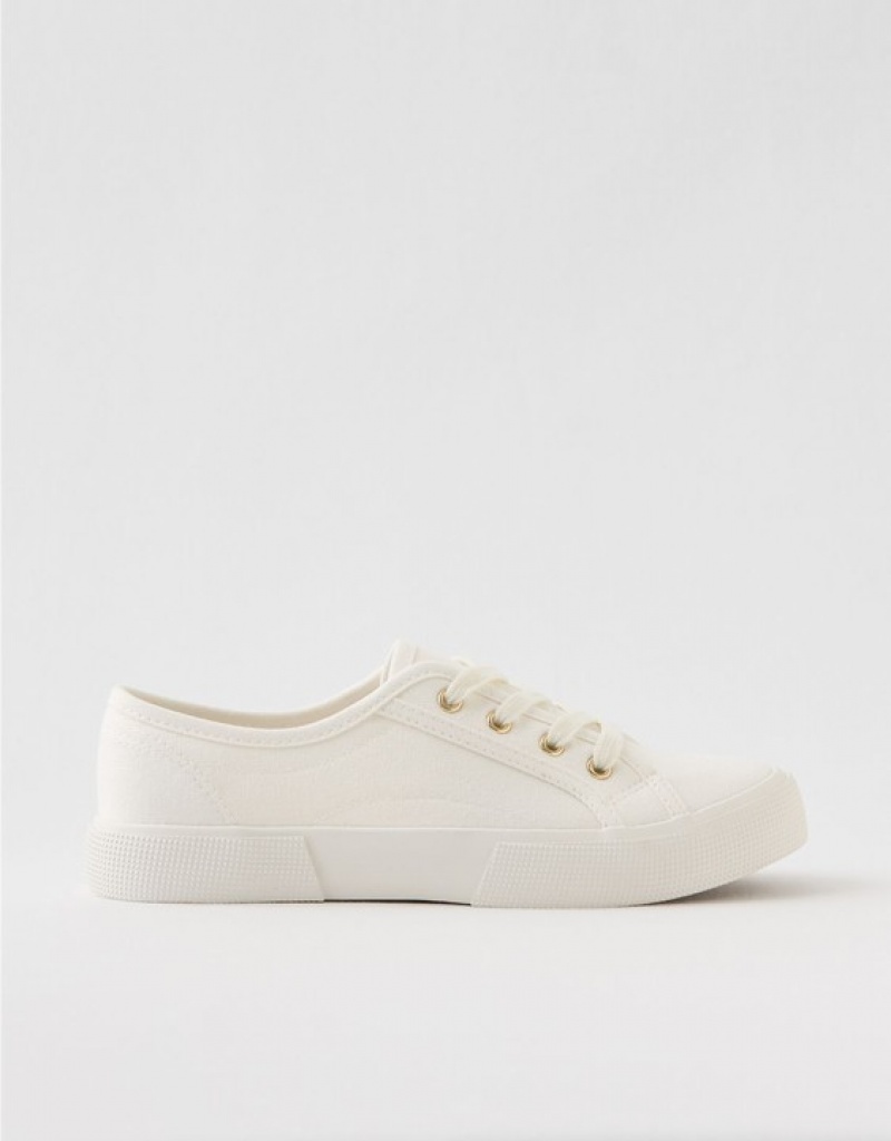 Aerie Lace Up Sneakers White | 9637MWBHD