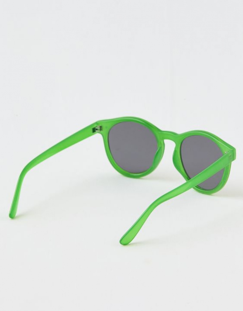 Aerie Love Goes Round Sunglasses Green | 0214UZCEI