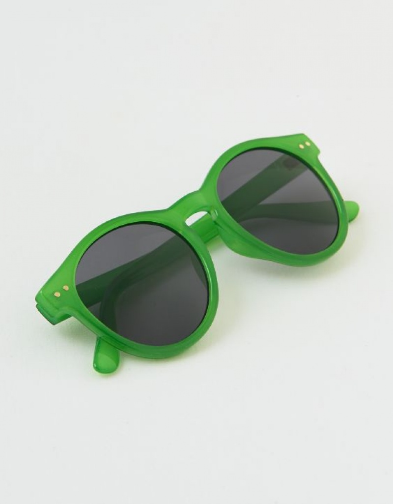 Aerie Love Goes Round Sunglasses Green | 0214UZCEI