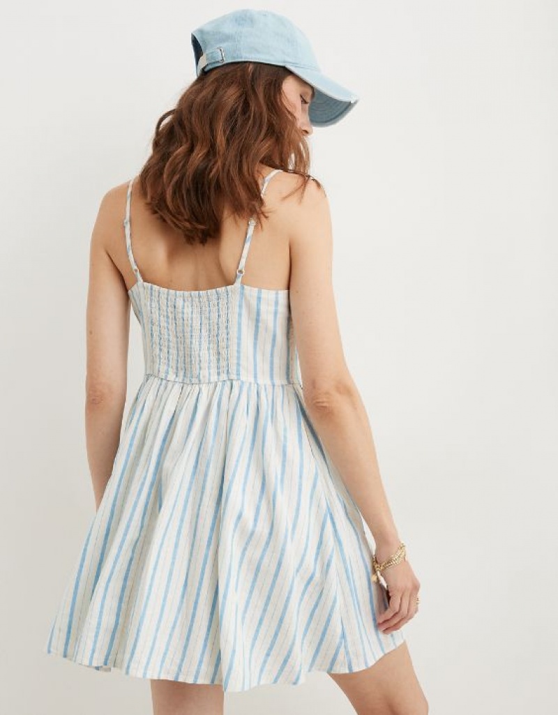 Aerie Love Of Linen Mini Dress Blue | 6125HEMTP