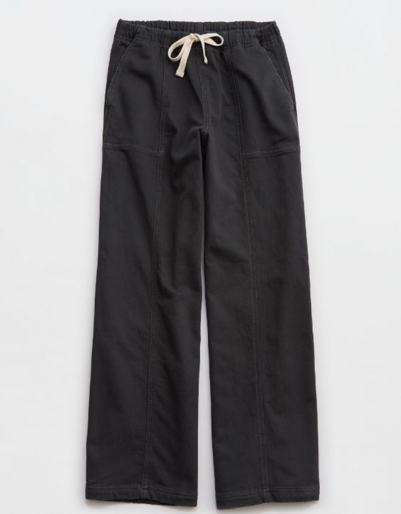 Aerie Me-Day Tie Waist Pants Grey | 1209UNWXD