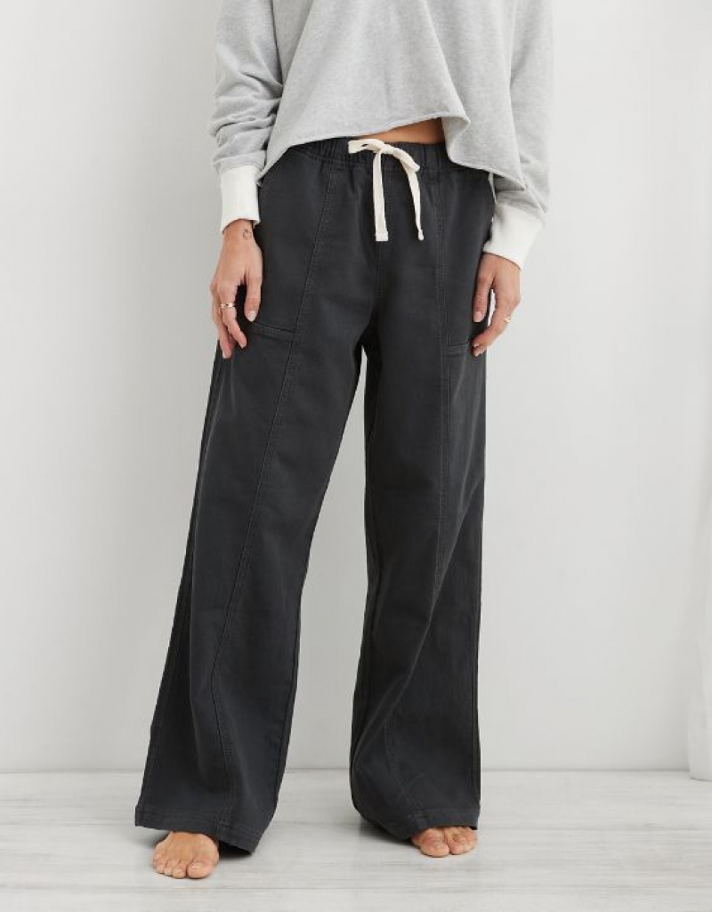 Aerie Me-Day Tie Waist Pants Grey | 1209UNWXD