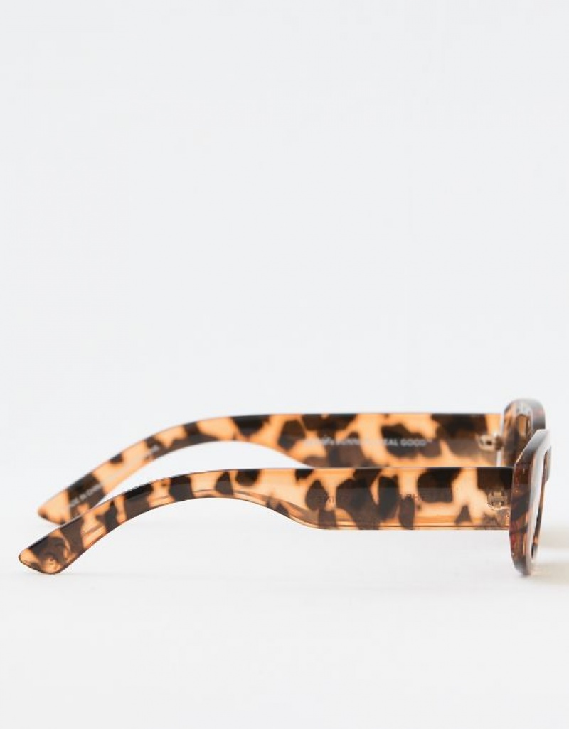 Aerie Mini Dare To Square Sunglasses Leopard | 8361FHELR