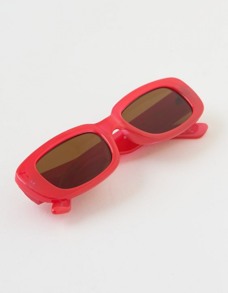 Aerie Mini Dare To Square Sunglasses Red | 7364OXJYM