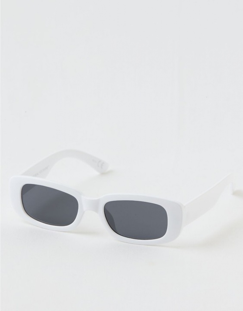 Aerie Mini Dare To Square Sunglasses White | 8607ROGAY