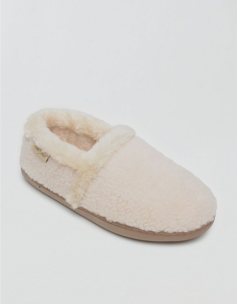 Aerie Minnetonka Dina Slippers Beige | 5962ATYNC