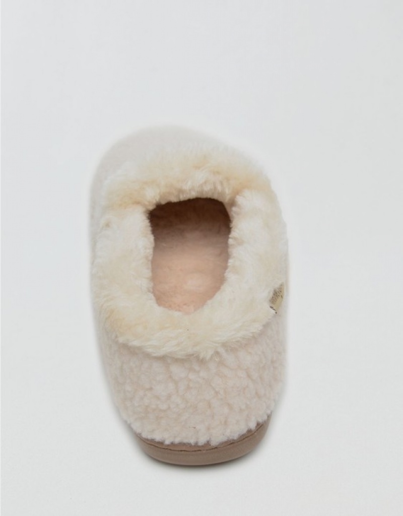 Aerie Minnetonka Dina Slippers Beige | 5962ATYNC