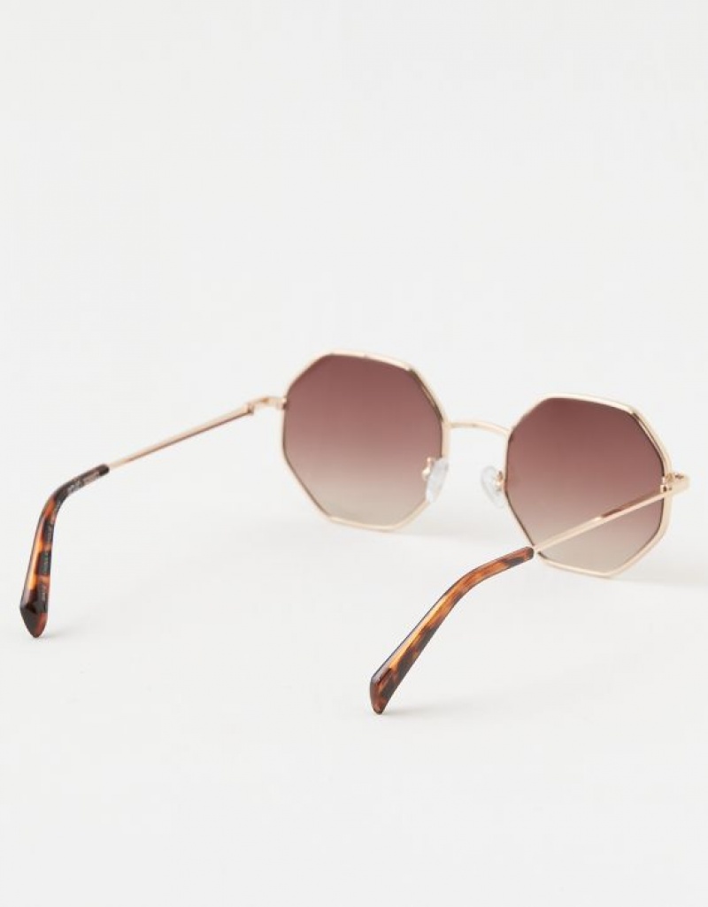 Aerie Movin' N Groovin' Sunglasses Brown | 2693WCBPY