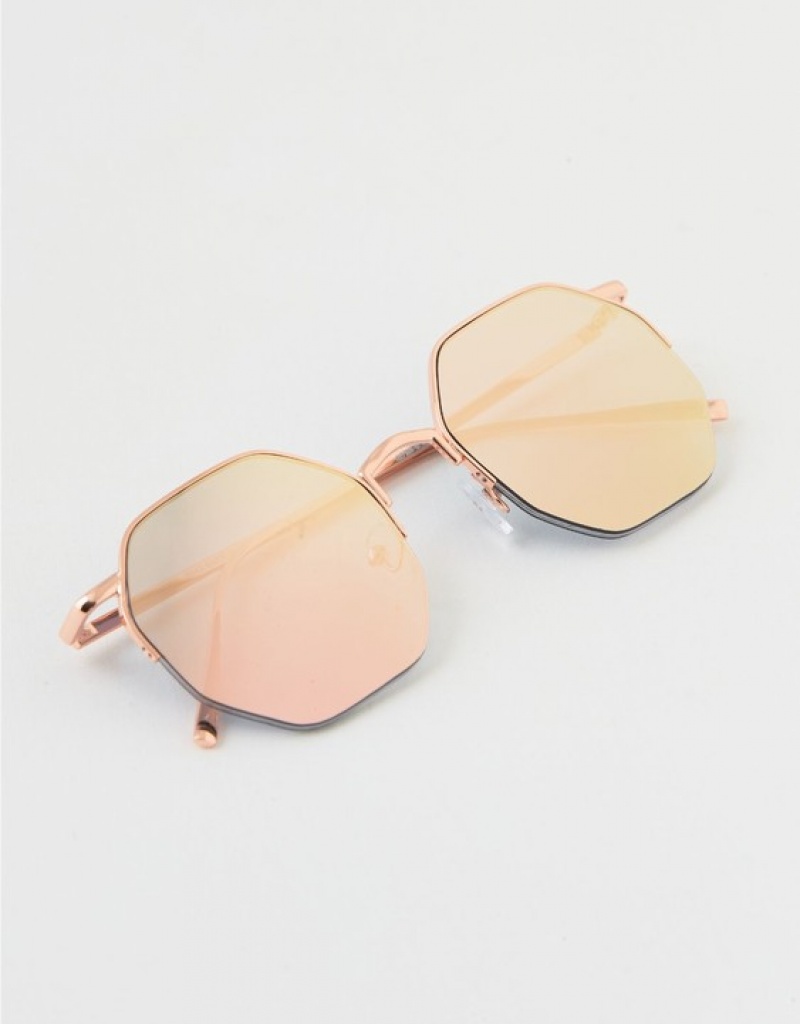 Aerie Movin' N Groovin' Sunglasses Rose / Gold | 3057YTXHQ