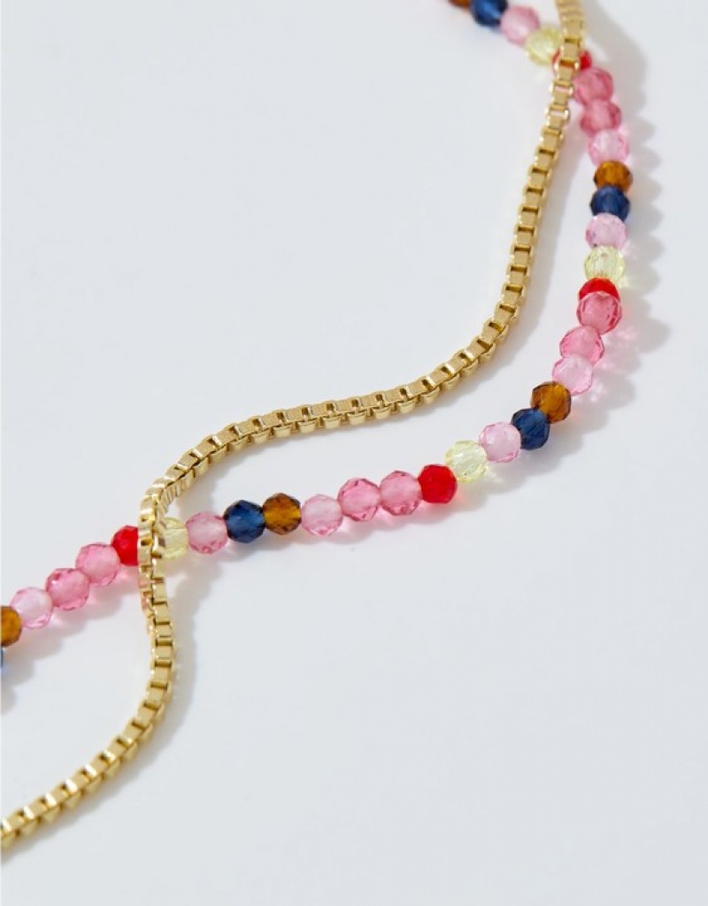 Aerie Multi Faceted Bead Pack Jewelry Pink | 4203JIQUK