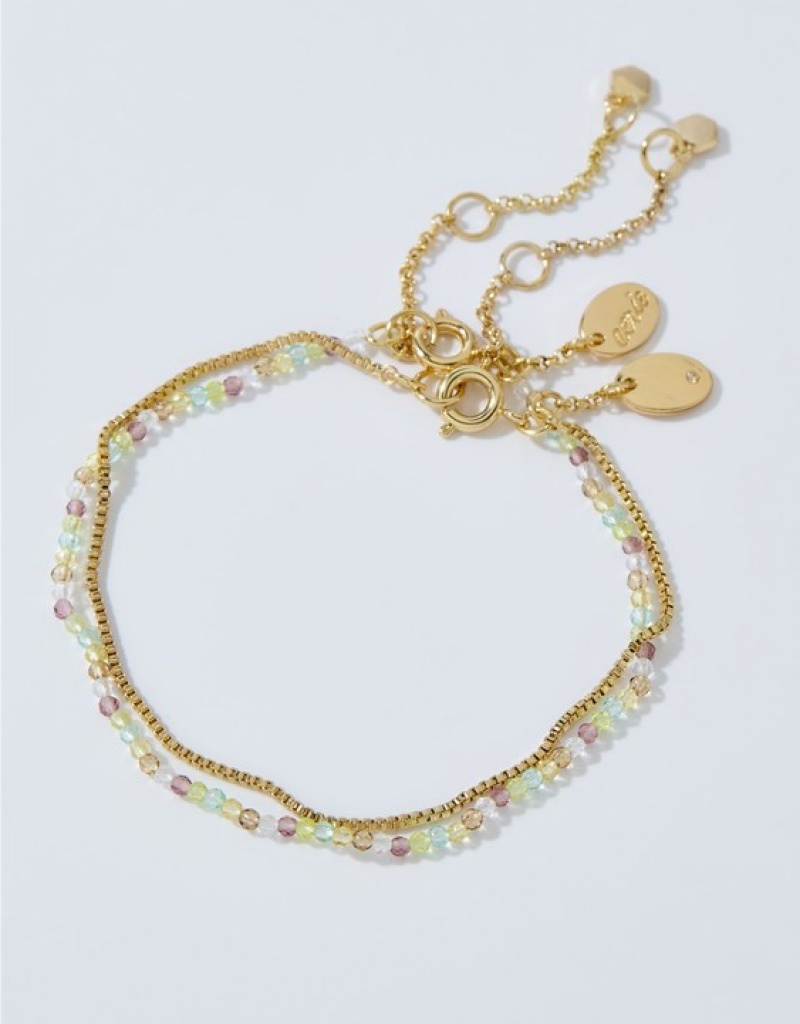 Aerie Multi Faceted Beadcelet Jewelry Gold | 0283AVDXZ