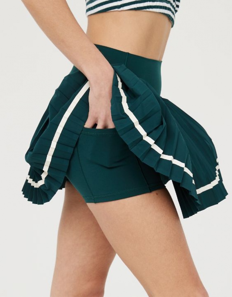 Aerie OFFLINE By All Aces Tennis Skirts Deep Green | 3965INRVG