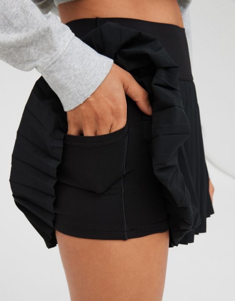 Aerie OFFLINE By All Aces Tennis Skirts Black | 9041HLWKU