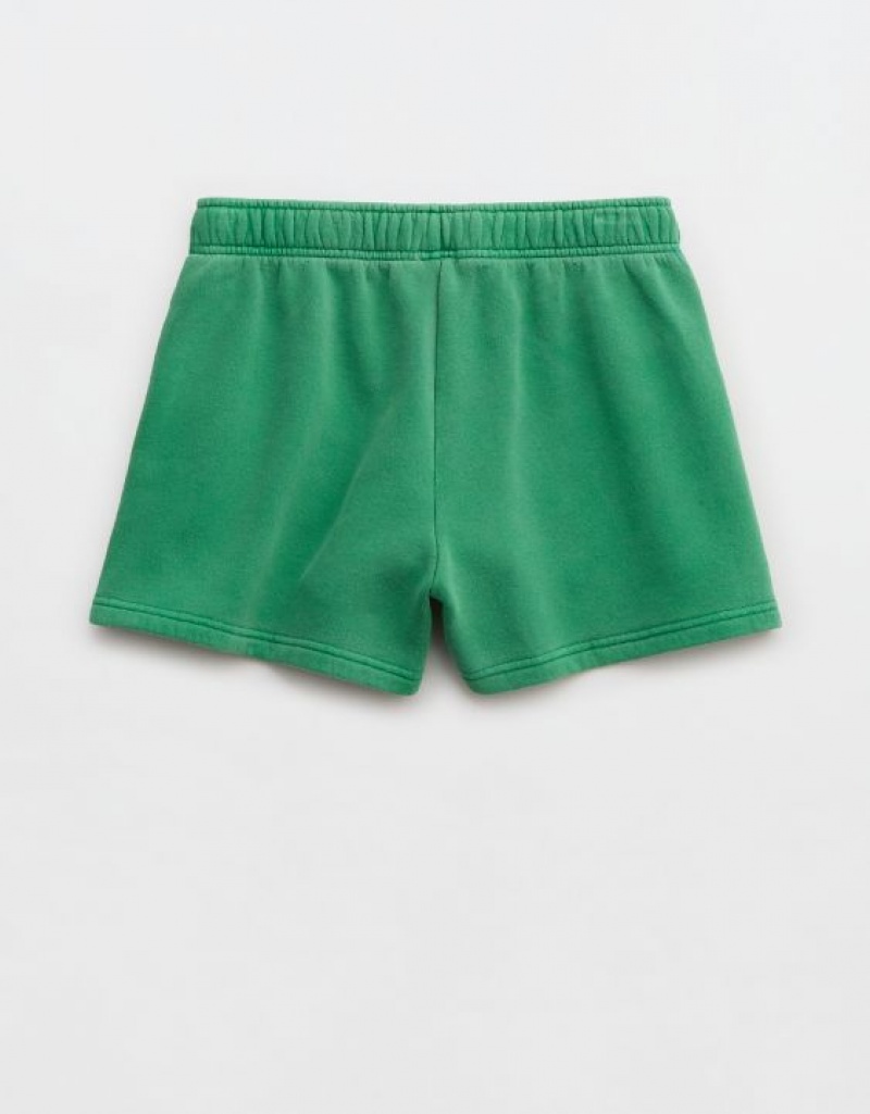 Aerie OFFLINE By Cloud Fleece Shorts Green | 6402RQETD