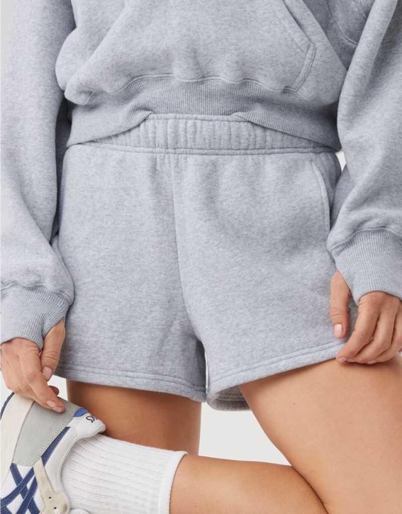 Aerie OFFLINE By Cloud Fleece Shorts Grey | 8295GEKNH