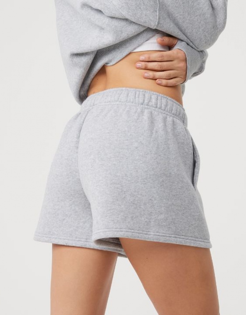 Aerie OFFLINE By Cloud Fleece Shorts Grey | 8295GEKNH