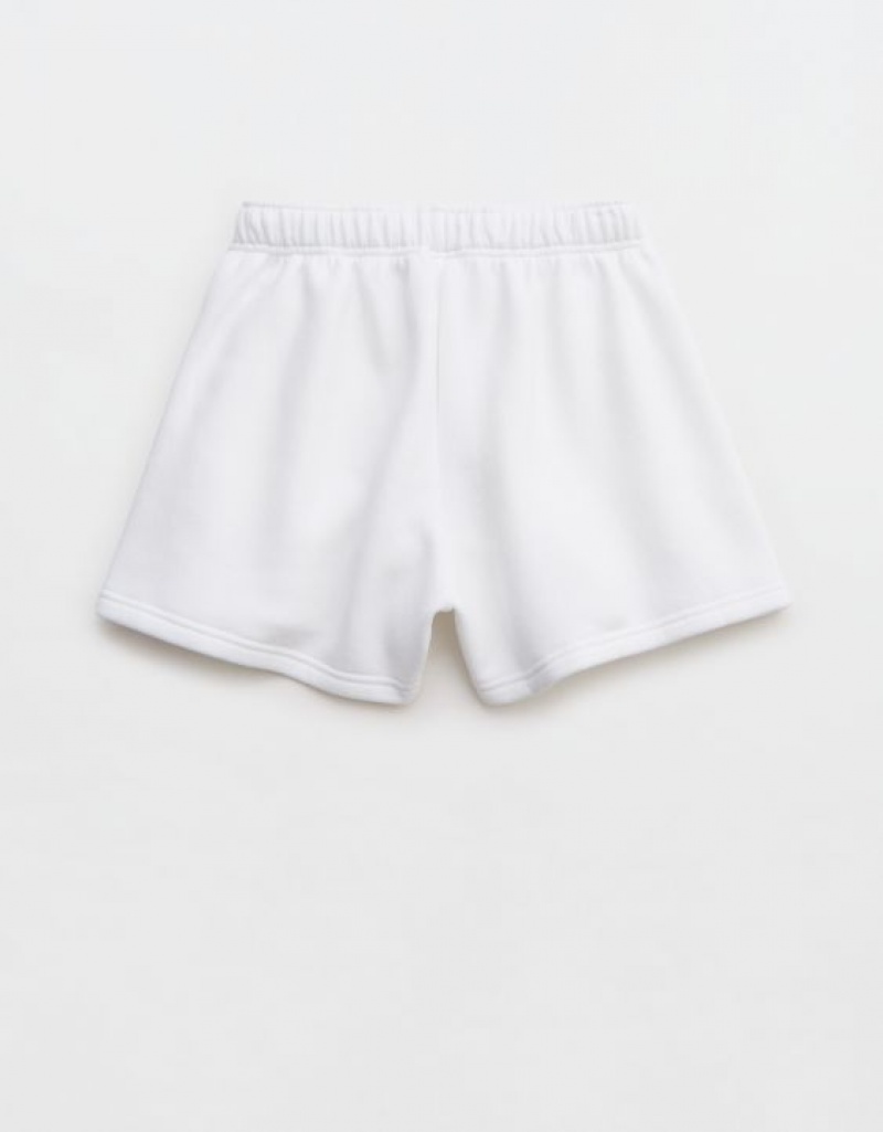 Aerie OFFLINE By Cloud Fleece Shorts White | 8723YEJUN