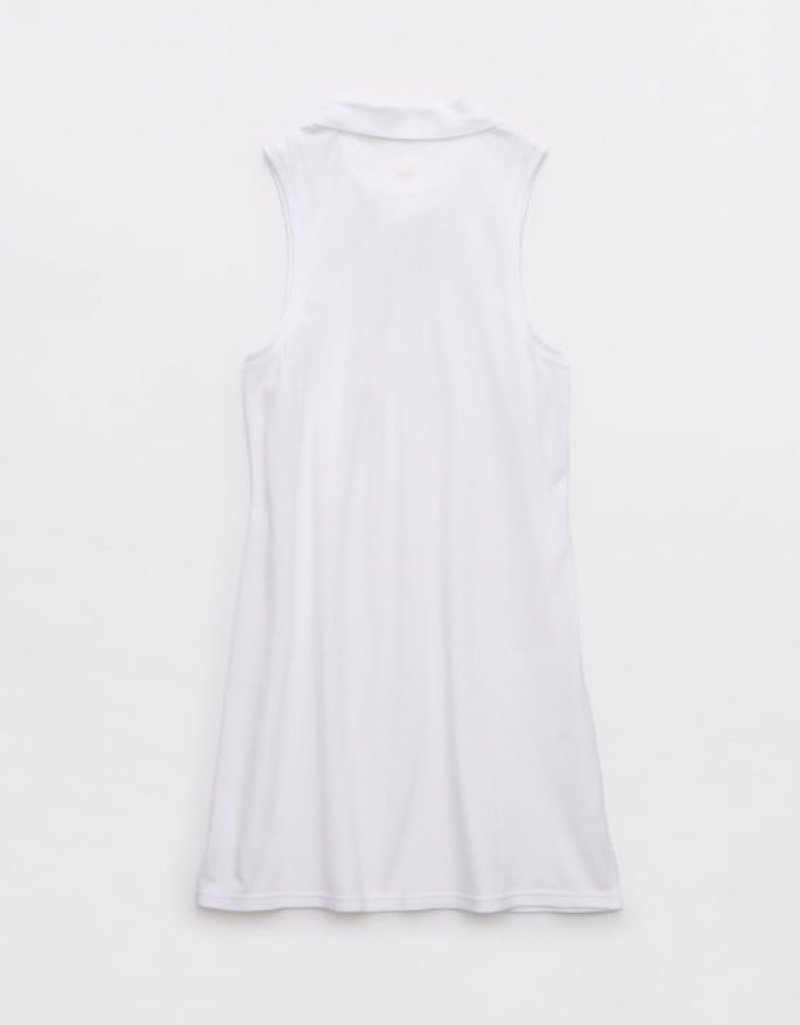 Aerie OFFLINE By Courtside Polo Mini Dress White | 9534USLAG