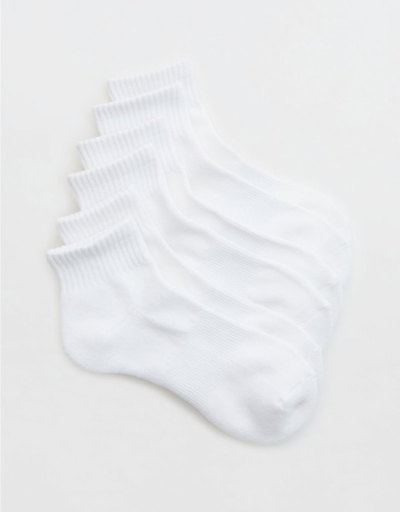 Aerie OFFLINE By Crew 3-Pack Socks White | 3981UMOYQ