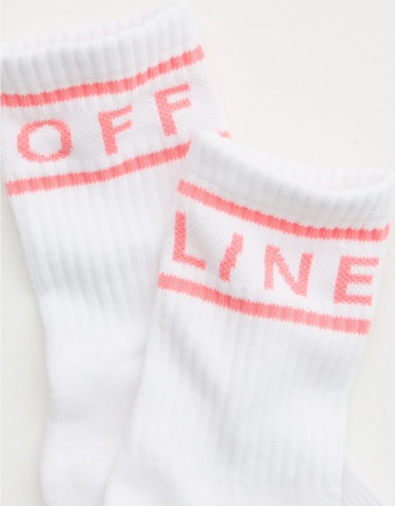 Aerie OFFLINE By Crew Socks Pink | 4065ECSWV