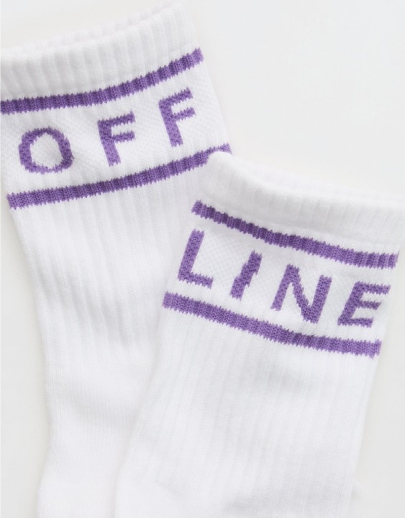 Aerie OFFLINE By Crew Socks Purple | 5174GRYSI