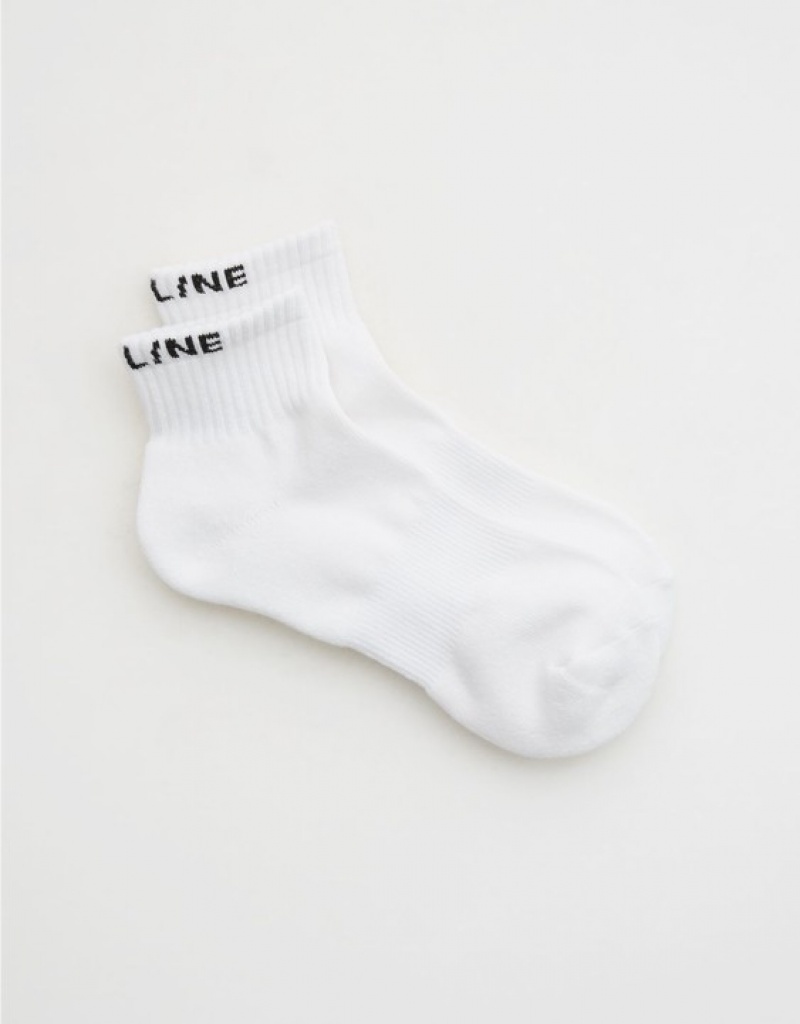 Aerie OFFLINE By Crew Socks White | 1236QUMZJ