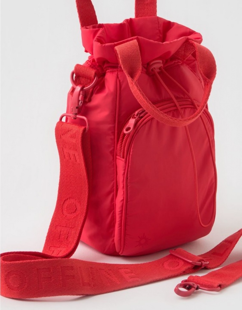 Aerie OFFLINE By Crossbody Water Bottle Bags Red | 3716JOMHV