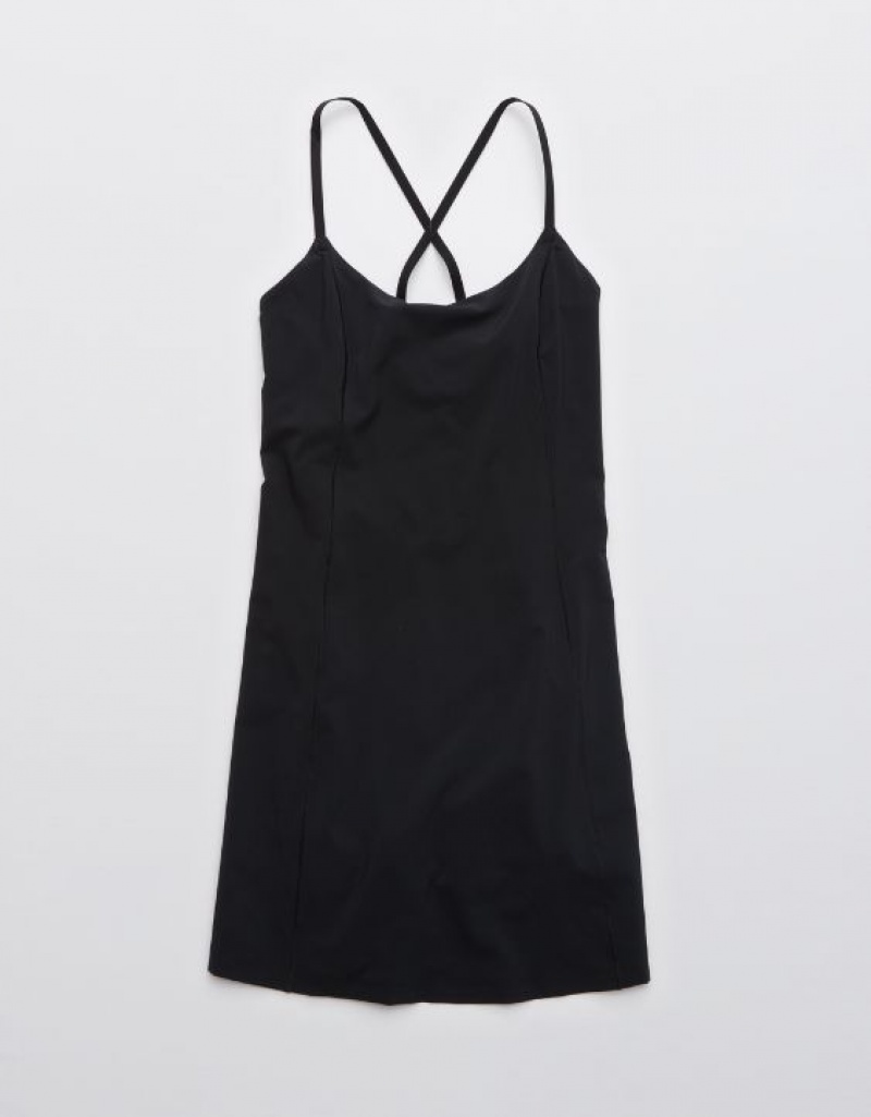 Aerie OFFLINE By Exercise Dress Black | 8073SYXMJ