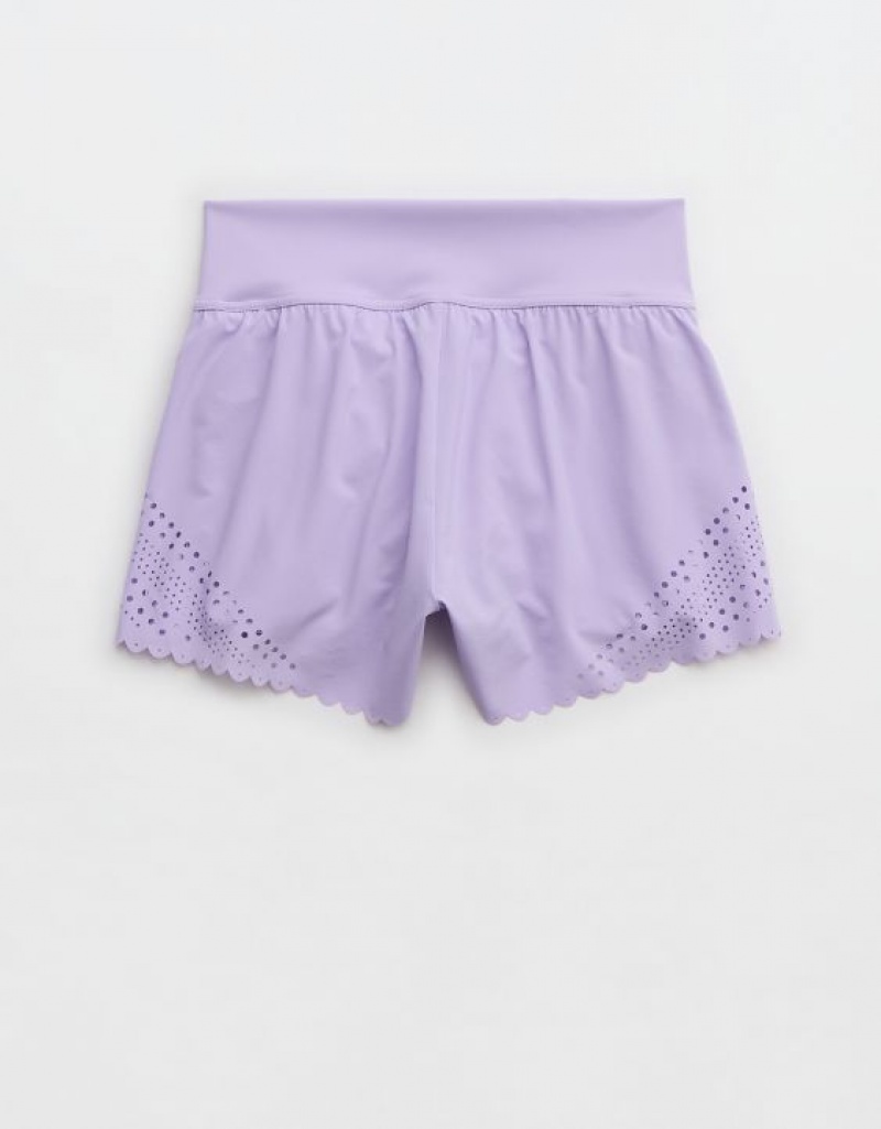 Aerie OFFLINE By Goals Lasercut Running Shorts Purple / Wash | 8072TWKNS