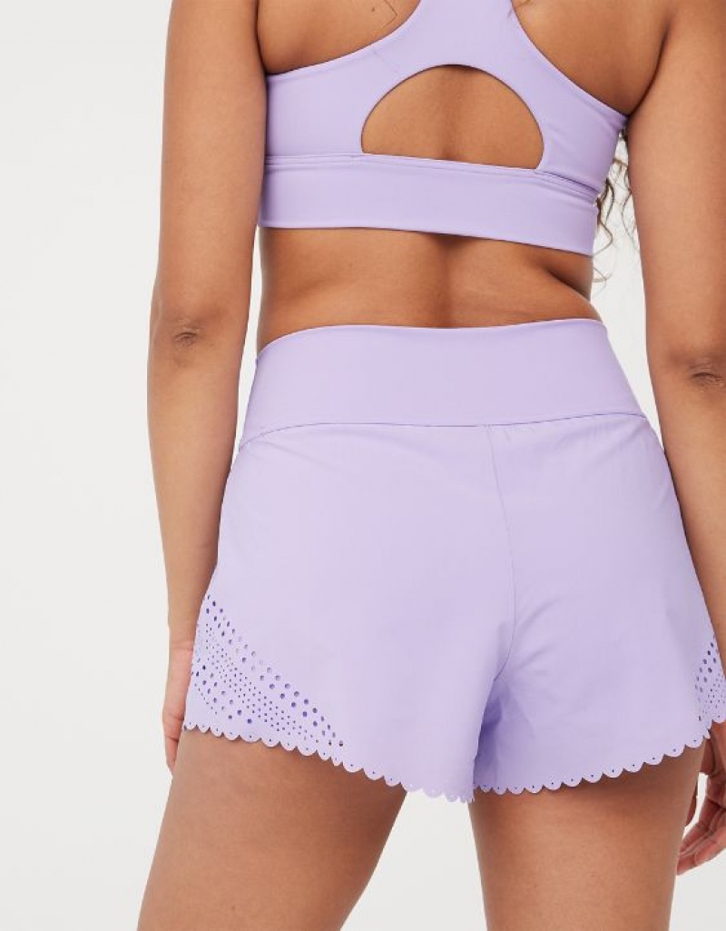 Aerie OFFLINE By Goals Lasercut Running Shorts Purple / Wash | 8072TWKNS