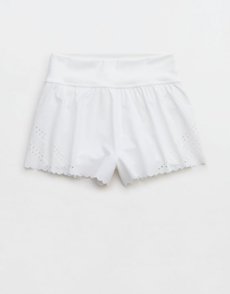 Aerie OFFLINE By Goals Lasercut Running Shorts White | 3782IEFXY