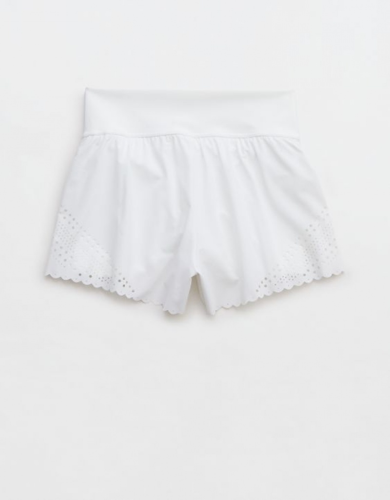 Aerie OFFLINE By Goals Lasercut Running Shorts White | 3782IEFXY