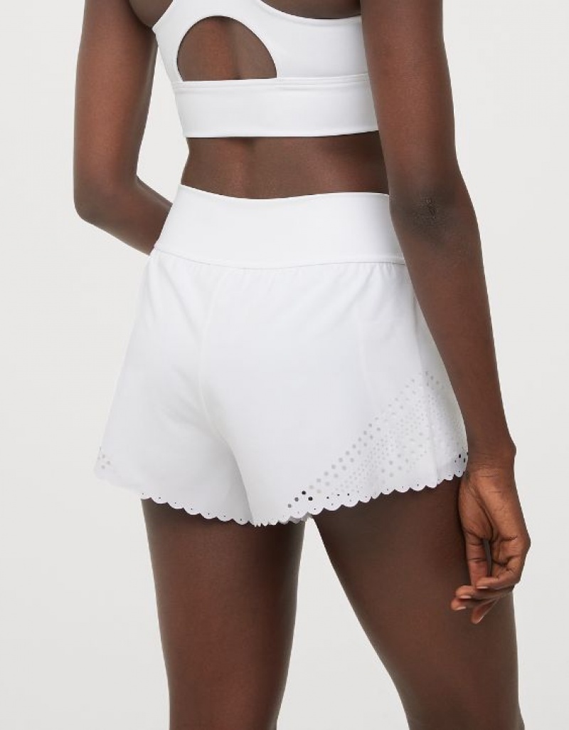 Aerie OFFLINE By Goals Lasercut Running Shorts White | 3782IEFXY