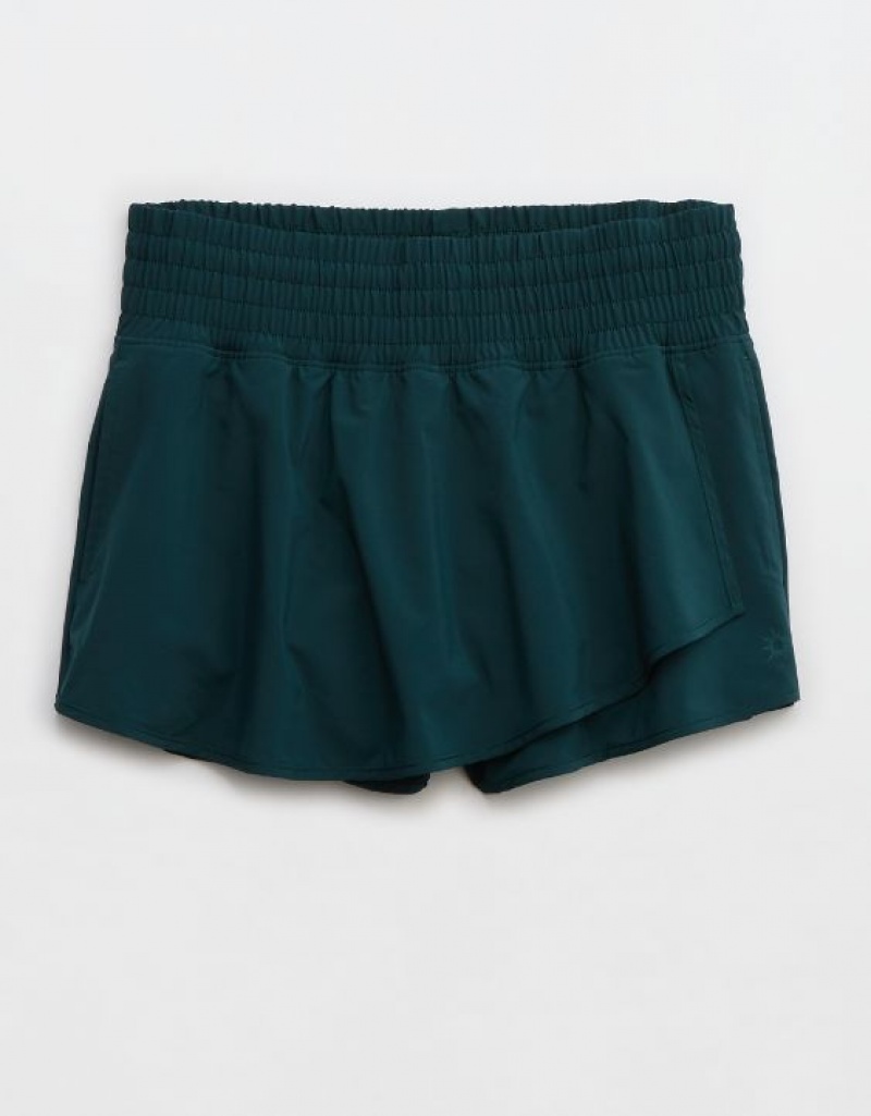 Aerie OFFLINE By High Rise Hot Stuff Shorts Deep Green | 7045TYBXZ