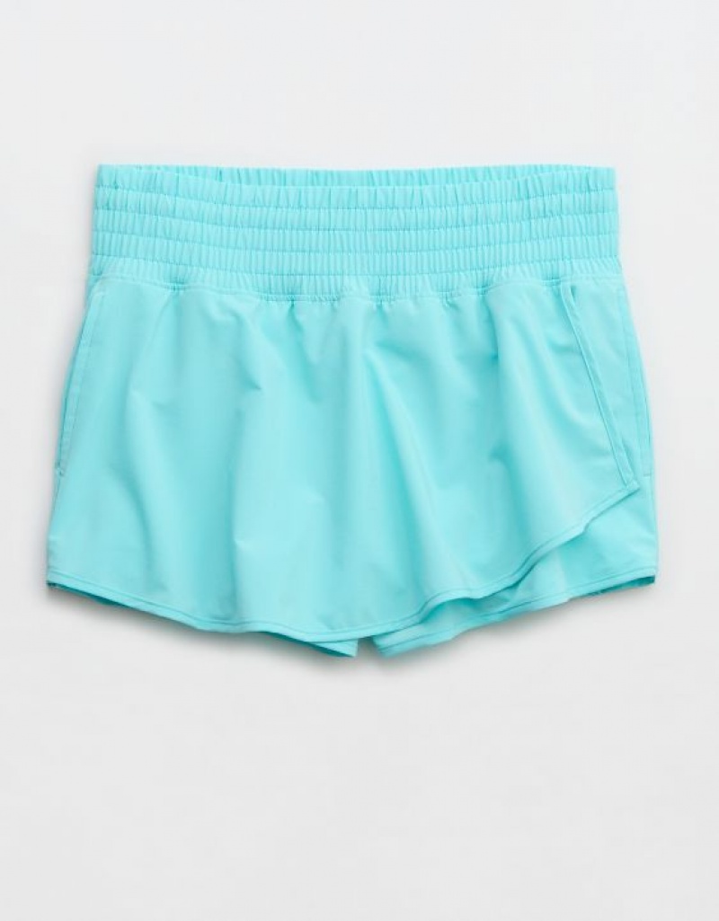 Aerie OFFLINE By High Rise Hot Stuff Shorts Blue | 9860ICFNR