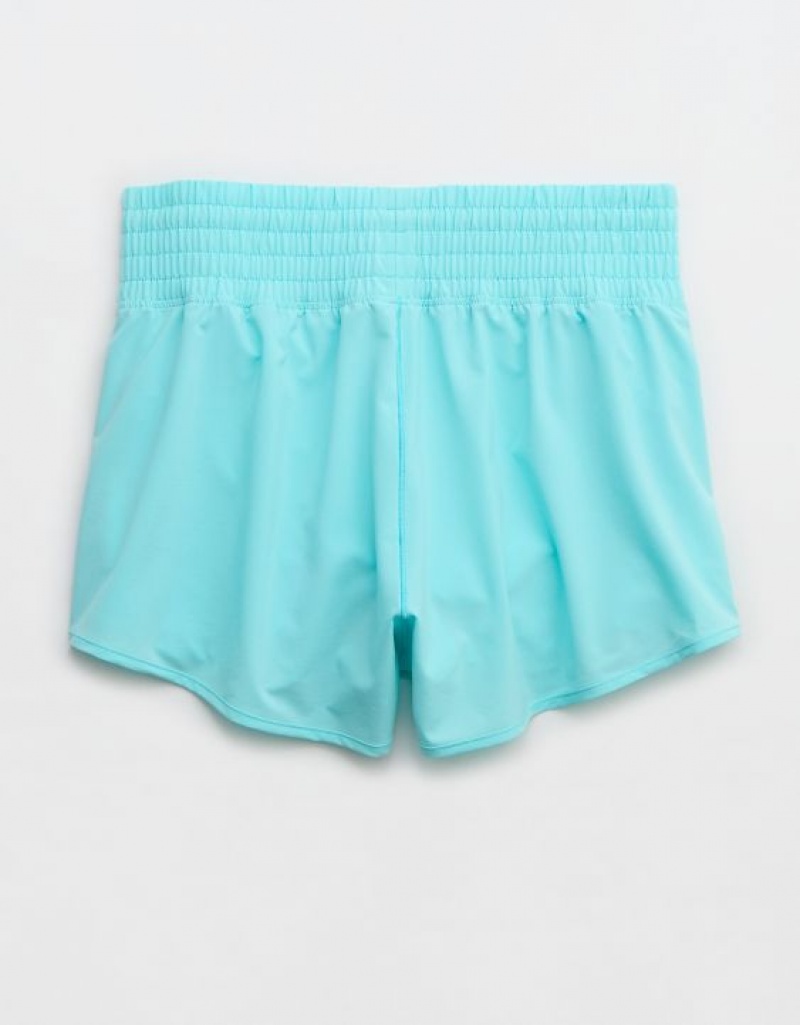 Aerie OFFLINE By High Rise Hot Stuff Shorts Blue | 9860ICFNR