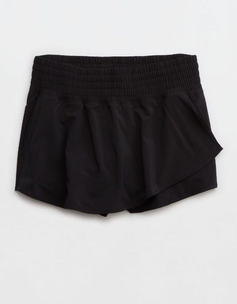 Aerie OFFLINE By High Rise Hot Stuff Shorts Black | 5734SYCGX