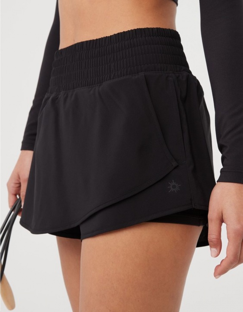 Aerie OFFLINE By High Rise Hot Stuff Shorts Black | 5734SYCGX