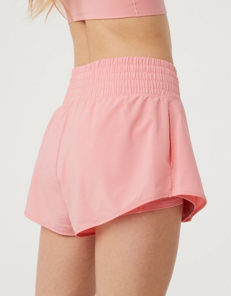 Aerie OFFLINE By High Rise Hot Stuff Shorts Pink | 8691UBQXP