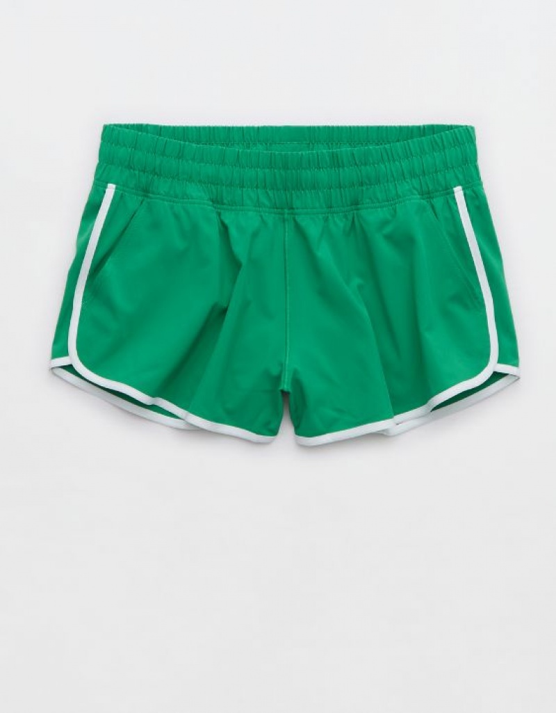 Aerie OFFLINE By Low Rise Hot Stuff Shorts Green | 7169NXUMP