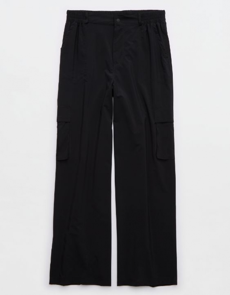 Aerie OFFLINE By Nylon Cargo Pants Black | 1709MZOJT