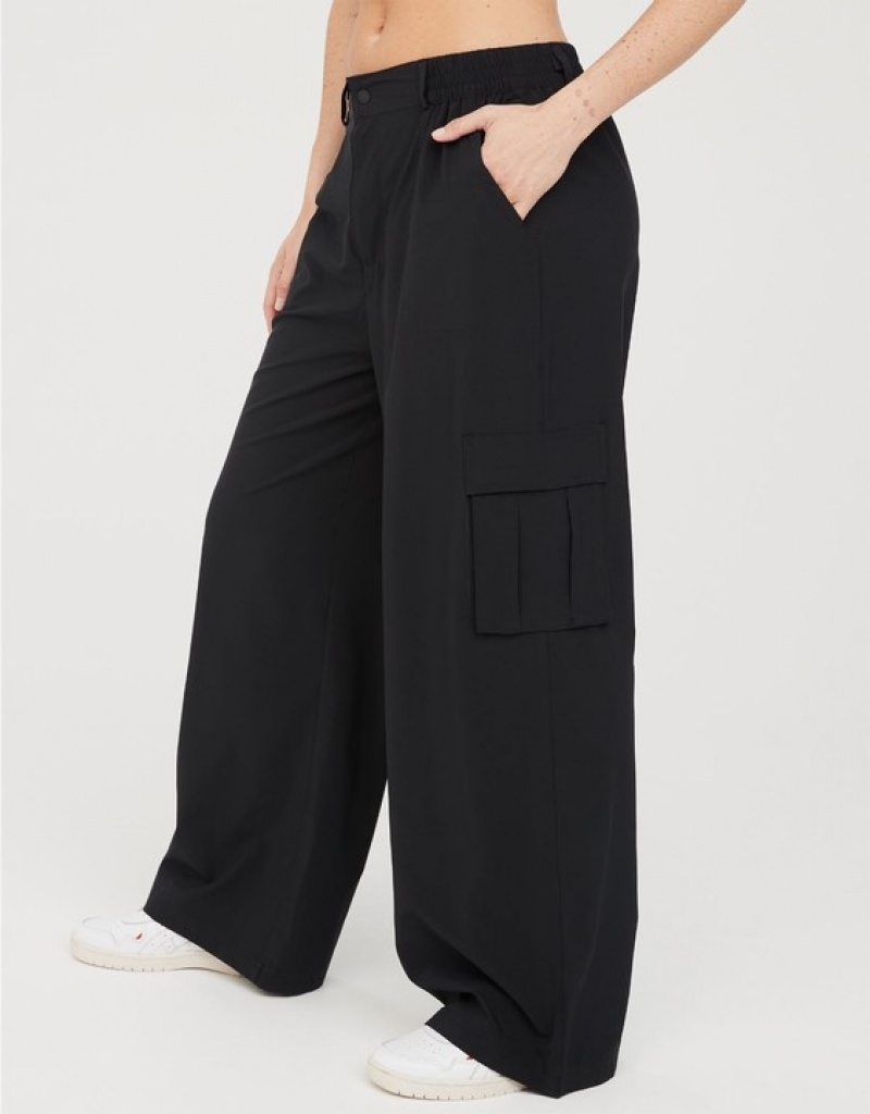 Aerie OFFLINE By Nylon Cargo Pants Black | 1709MZOJT