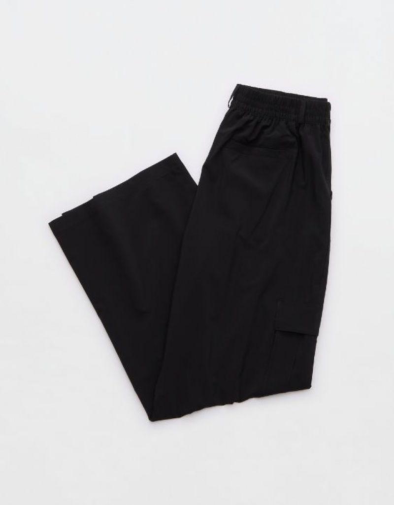 Aerie OFFLINE By Nylon Cargo Pants Black | 1709MZOJT