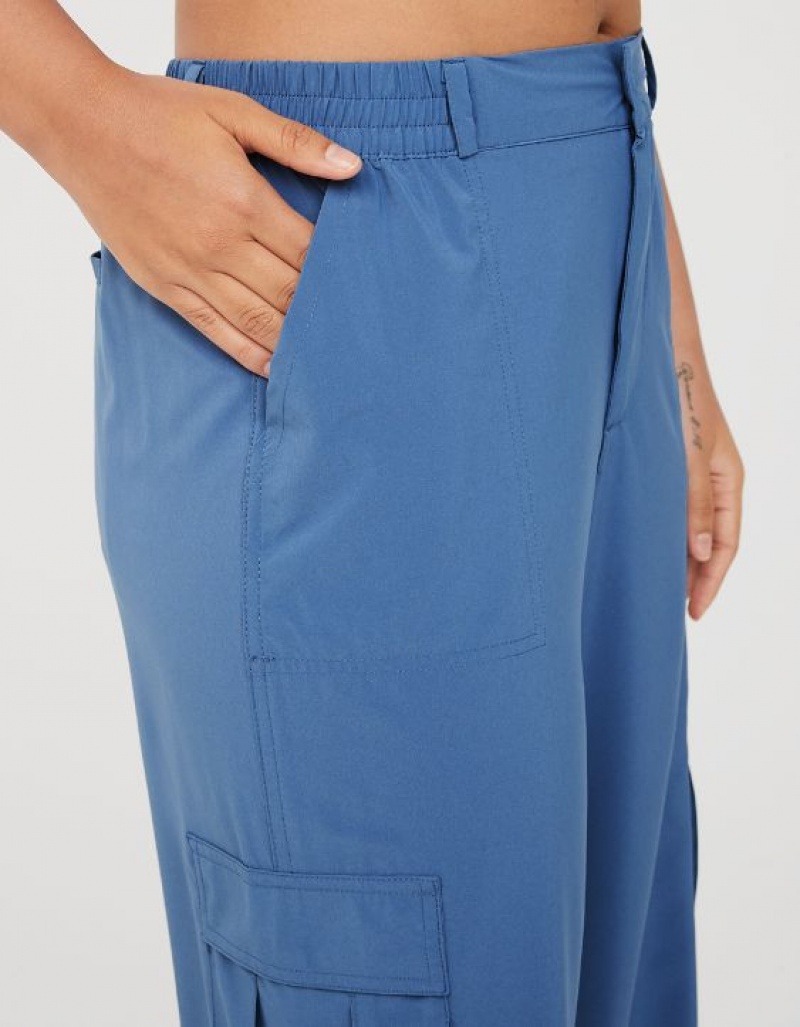 Aerie OFFLINE By Nylon Cargo Pants Blue | 8243AGOXB